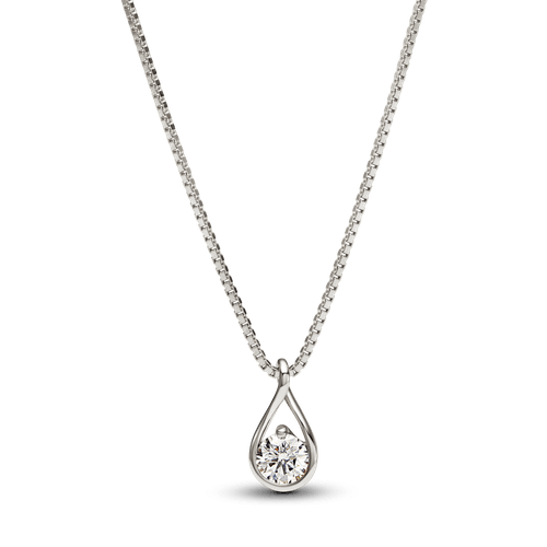 Collar Pandora Infinite oro blanco 14 k con diamantes de laboratorio 0.50 ct
