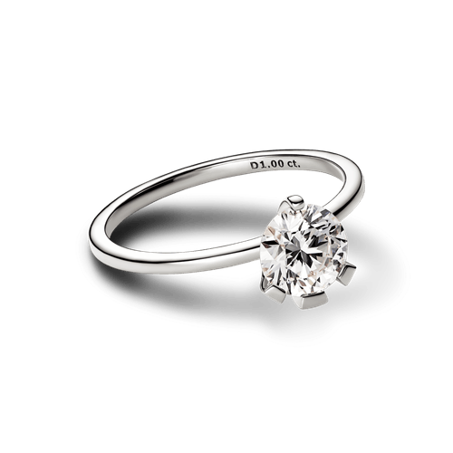 Anillo Pandora Nova oro blanco 14 k con diamantes de laboratorio 1.00 ct