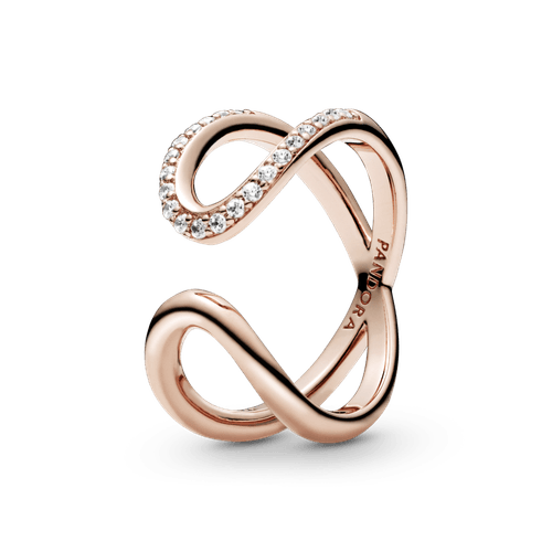 Anillo abierto envolvente Infinito Recubrimiento en Oro Rosa de 14k