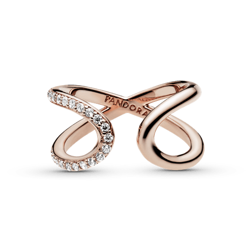 Anillo abierto envolvente Infinito Recubrimiento en Oro Rosa de 14k