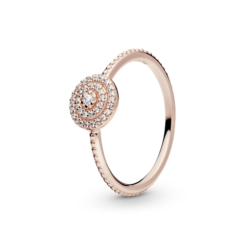 Anillo Brillo elegante Recubrimiento en Oro Rosa de 14k