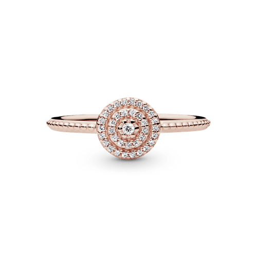 Anillo Brillo elegante Recubrimiento en Oro Rosa de 14k