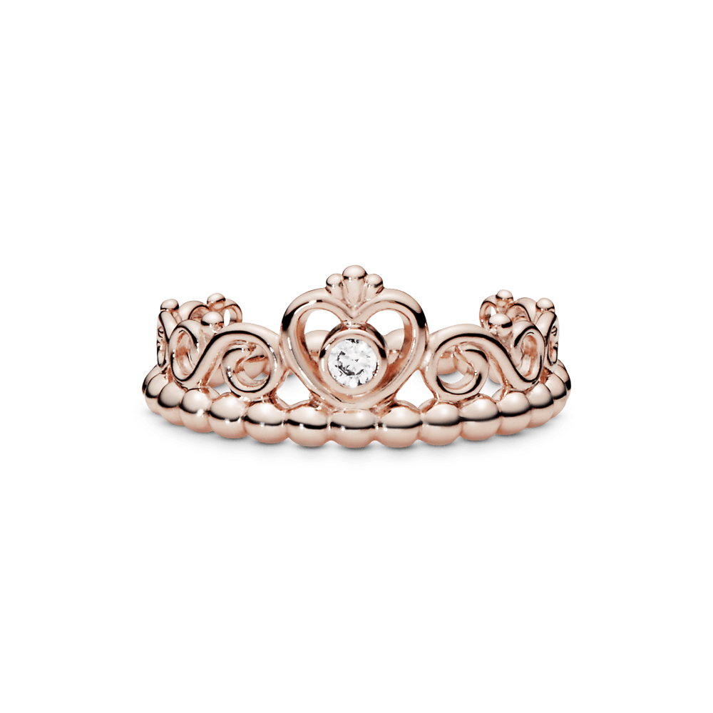 Anillo Corona de Mi Princesa Cz Clara Recubrimiento en Oro Rosa 14k