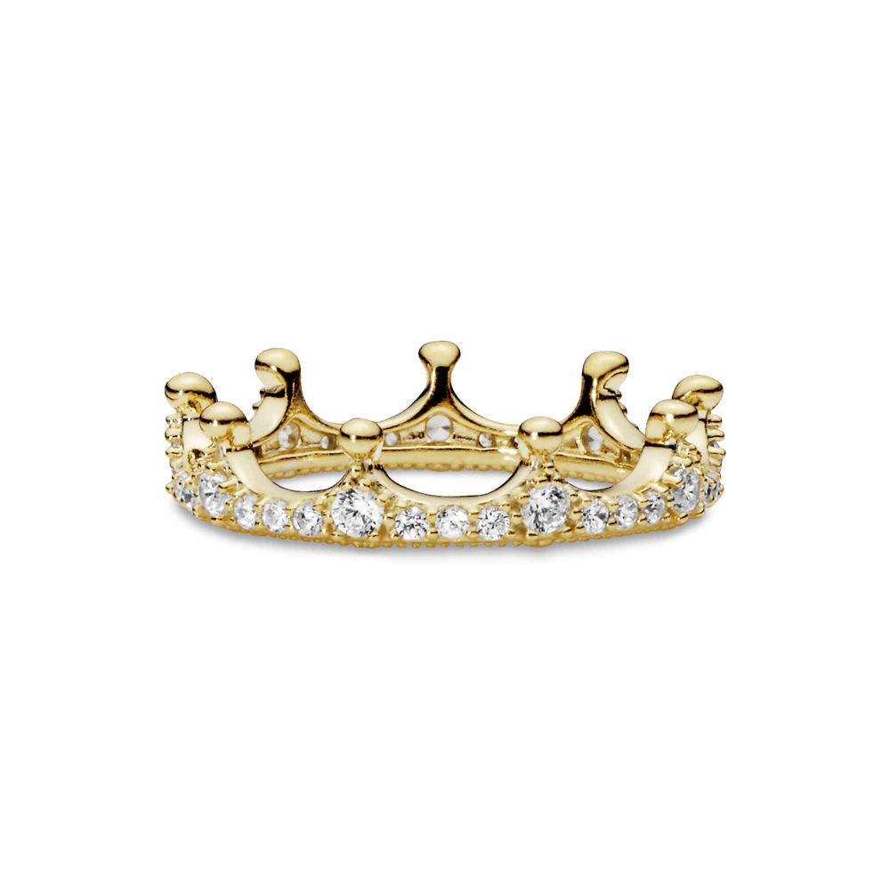 Anillo Pandora Corona Oro Anillo Corona Deslumbrante Transparente