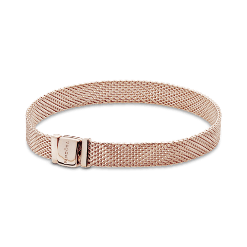 Brazalete de malla Pandora Reflexions en Recubrimiento en Oro Rosa de 14k