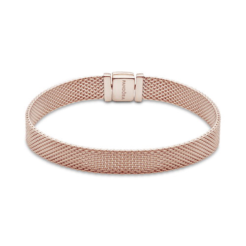 Brazalete de malla Pandora Reflexions en Recubrimiento en Oro Rosa de 14k
