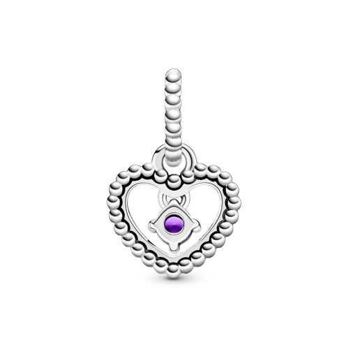 Charm colgante Corazón de abalorio morado