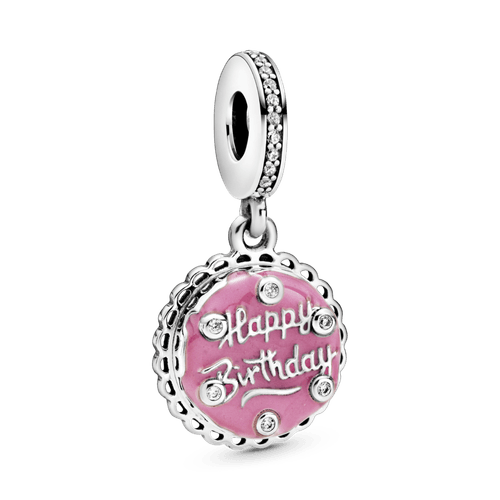 Charm colgante Pastel de cumpleaños rosa