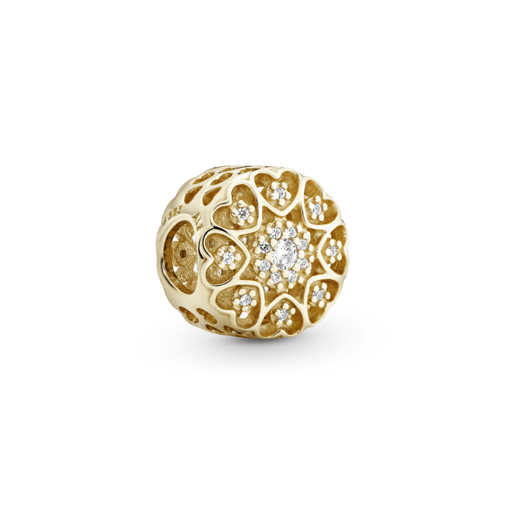 Charm de oro Corazones abstractos con brillo