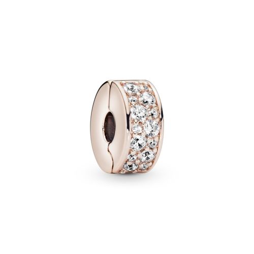 Charm Sujetador de pavé transparente Recubrimiento en Oro Rosa de 14k