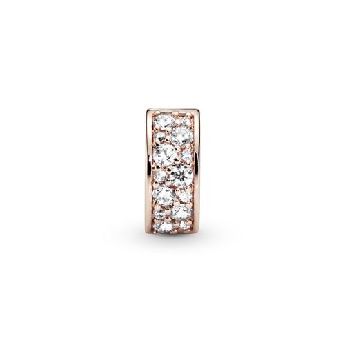 Charm Sujetador de pavé transparente Recubrimiento en Oro Rosa de 14k