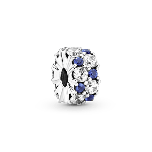 Clip fijo transparente y azul brillante