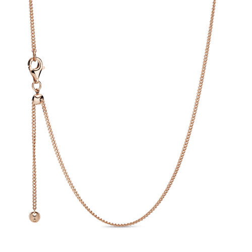 Collar Cadena de bordillo Recubrimiento en Oro Rosa de 14k