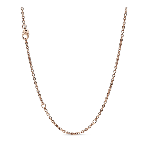 Collar cadena de cable Recubrimiento en Oro Rosa de 14k