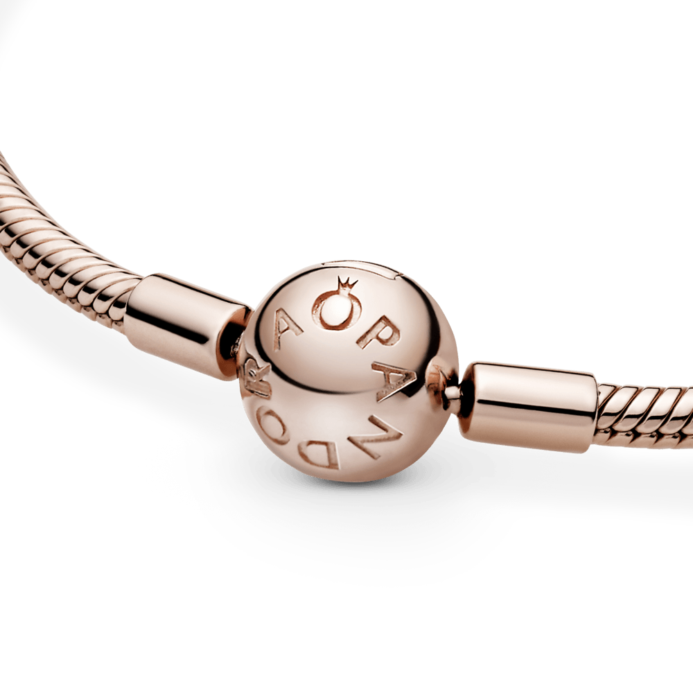 Brazalete cadena de serpiente con broche Pandora Moments en Recubrimiento Oro Rosa 14k