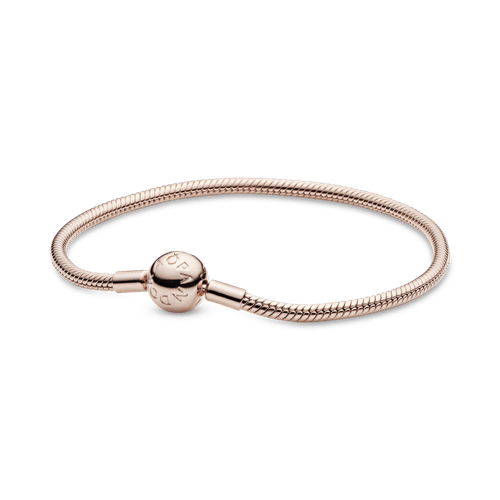 Brazalete cadena de serpiente con broche Pandora Moments en Recubrimiento en Oro Rosa de 14k