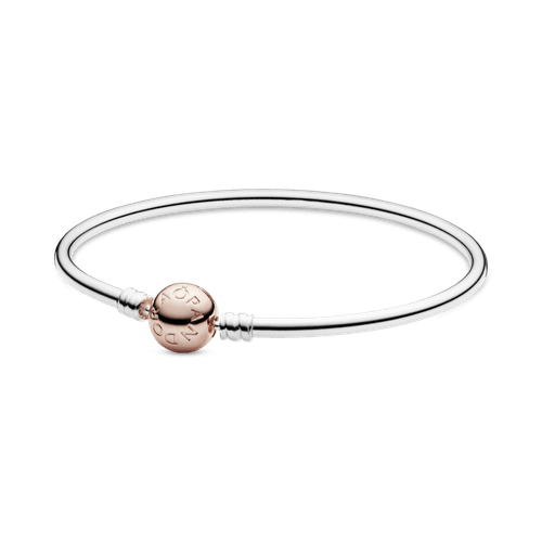 Brazalete rígido broche Pandora Moments en Recubrimiento en Oro Rosa de 14k