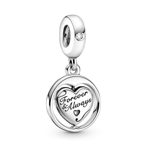 Charm colgante Girando para siempre y Almas gemelas siempre.