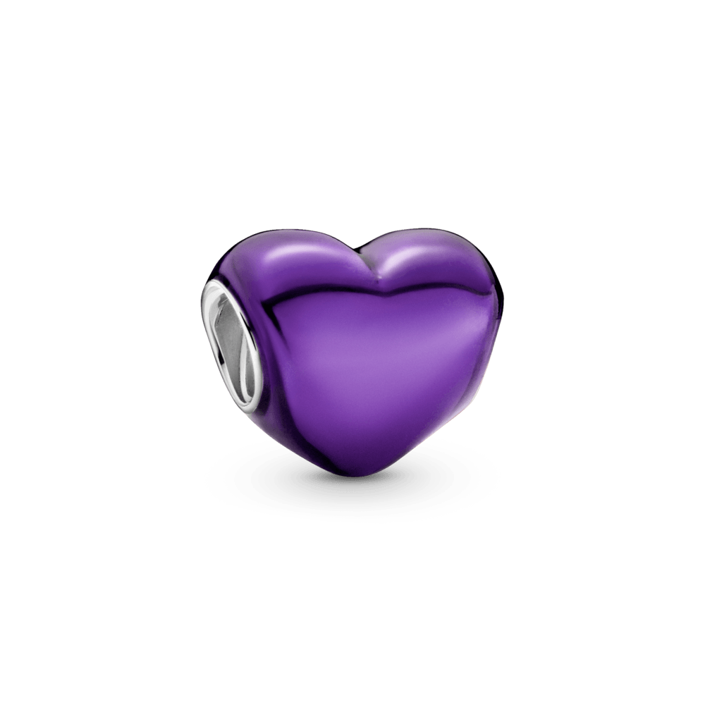 Charm Corazón metálico morado