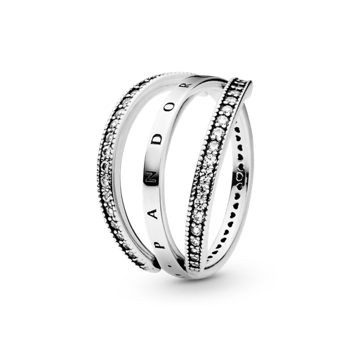 Anillo Con Corazones Y Logotipo De Pandora Signature