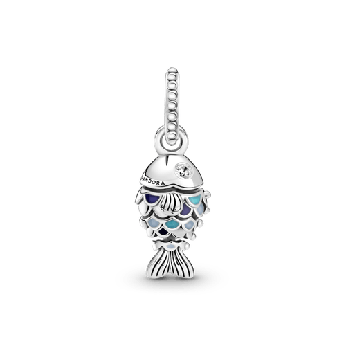 Charm Colgante Pez Con Escamas Azules