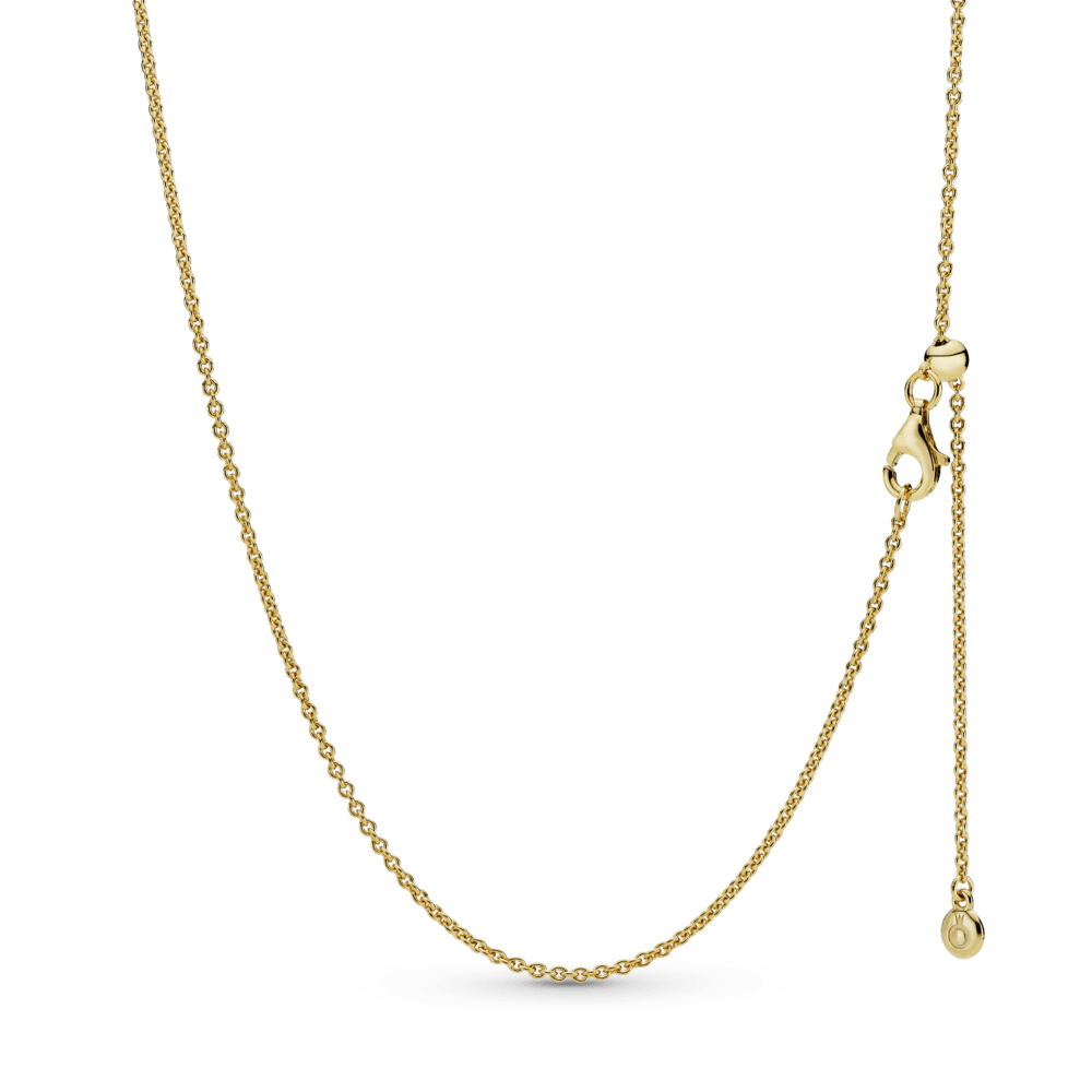 Collar Cadena De Cable Clásico Sencillo Recubrimiento en Oro de 14k