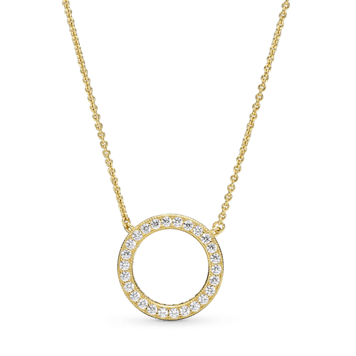 Collar Círculo De Brillo Recubrimiento en Oro de 14k