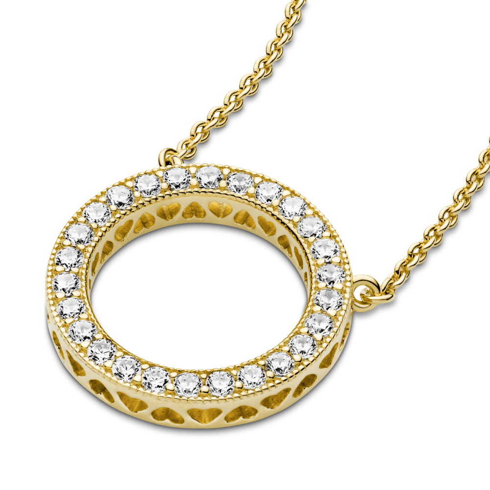 Collar Círculo De Brillo Recubrimiento en Oro de 14k