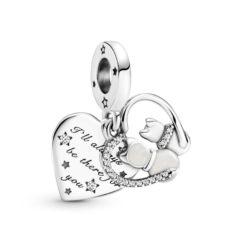 Charm Colgante Gatos Y Corazones