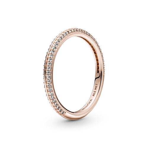 Anillo De Pavé Recubrimiento en Oro Rosa De 14K Pandora Me