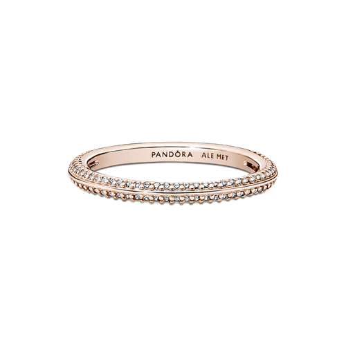 Anillo De Pavé Recubrimiento en Oro Rosa De 14K Pandora Me