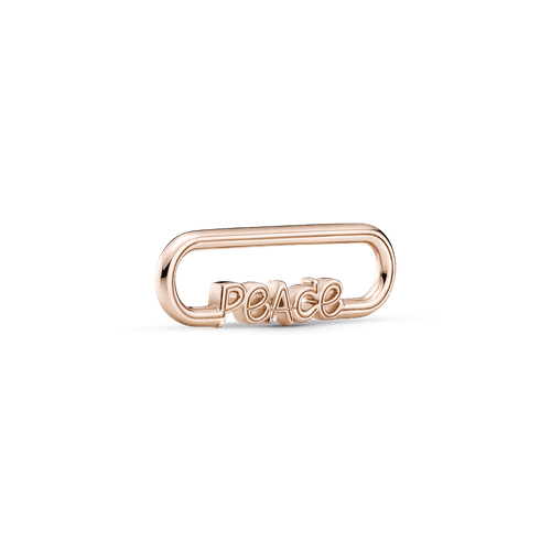 Eslabón De Estilo Con La Palabra Paz Recubrimiento en Oro Rosa De 14K Pandora Me
