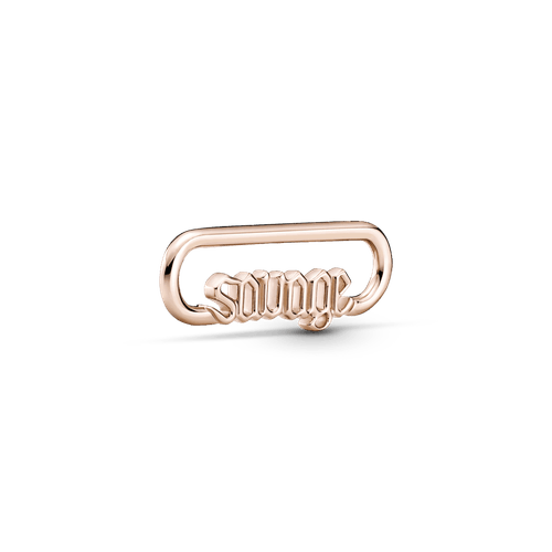 Eslabón De Estilo Con La Palabra Salvaje Recubrimiento en Oro Rosa De 14K Pandora Me