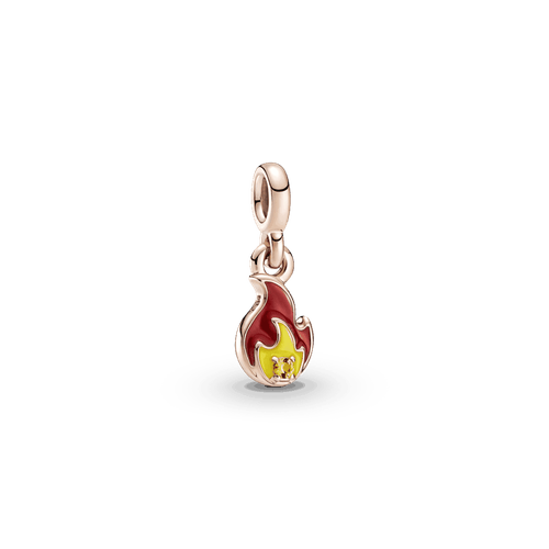 Mini Colgante Flama Llameante Recubrimiento en Oro Rosa De 14K Pandora Me