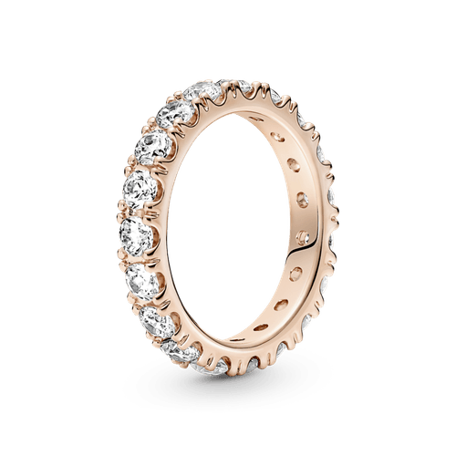 Anillo En Plata De Ley Eternity Brillante Recubrimiento en Oro Rosa 14k