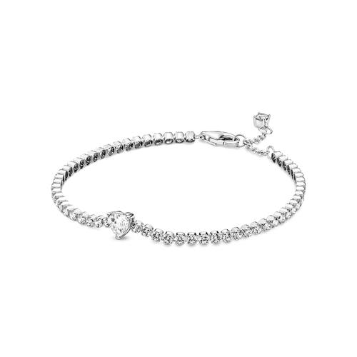 Brazalete En Plata De Ley Corazón Brillante