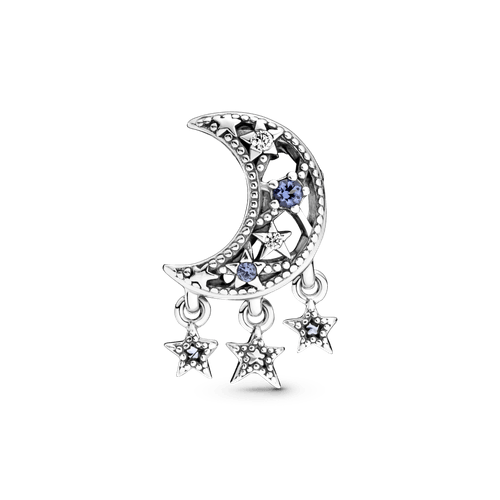 Charm En Plata De Ley Estrella & Luna Creciente