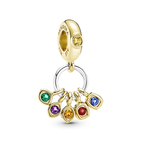 Charm Colgante Gemas Del Infinito De The Avengers De Marvel Plata Y Recubrimiento Oro 14K