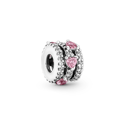 Charm Triple Corazones Con Halo Reluciente