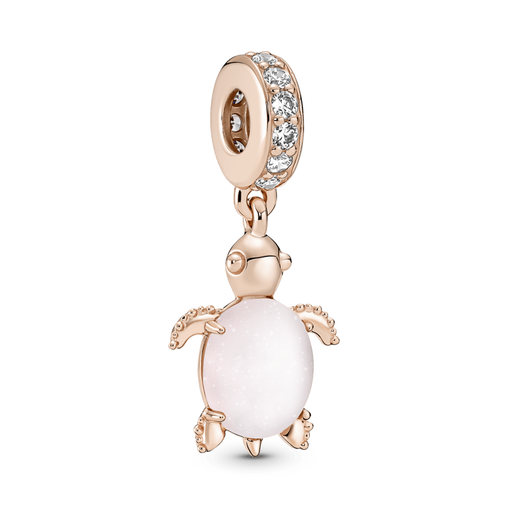 Charm colgante Tortuga de mar rosa de cristal Murano Recubrimiento en ...