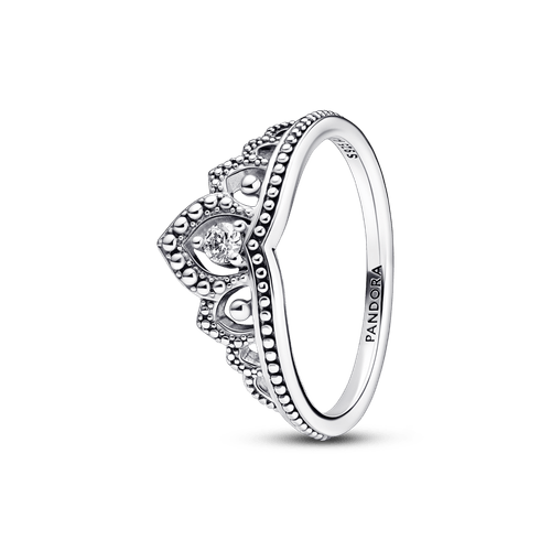 Anillo Tiara real con abalorios Pandora Plata Esterlina
