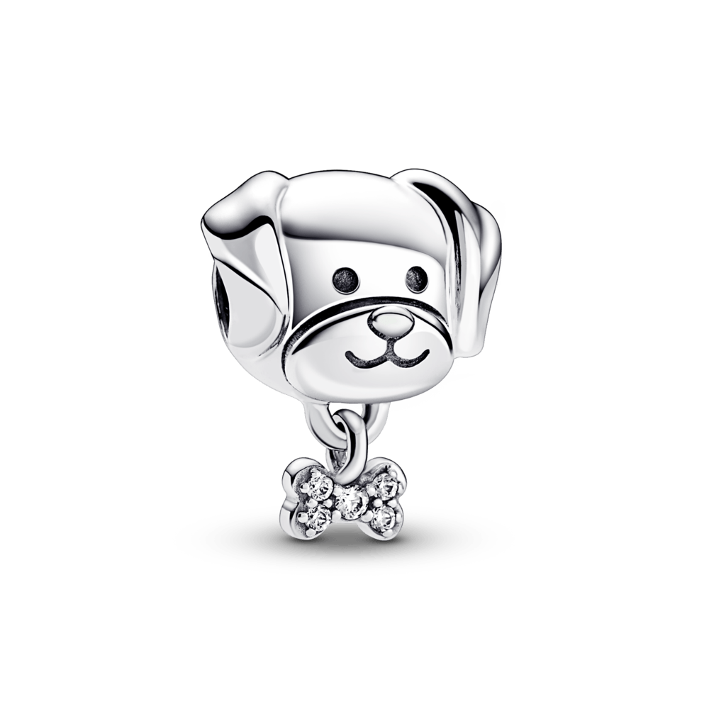 Charm Perro mascota y hueso Pandora Plata Esterlina