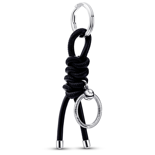 Llavero para charms de tela sin cuero Pandora Moments Pandora Plata Esterlina
