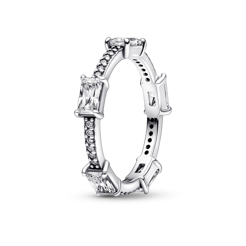 Anillo Barras rectangulares en pavé reluciente