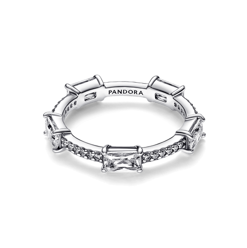 Anillo Barras rectangulares en pavé reluciente