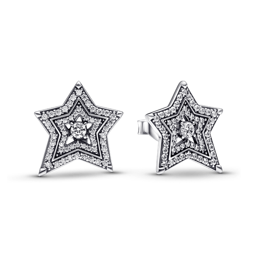 Aretes de botón Estrella celestial asimétrica