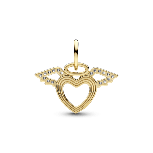 Charm colgante Corazón y alas de ángel Oro 14K