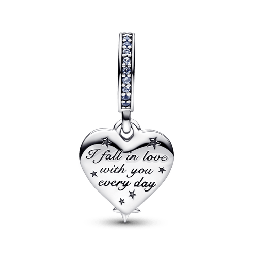 Charm Colgante doble Estrella fugaz celestial y corazón