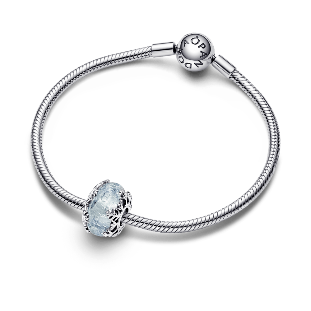 Charm de cristal Murano Copo de nieve Azul invierno Pandora MX Pandora Mexico