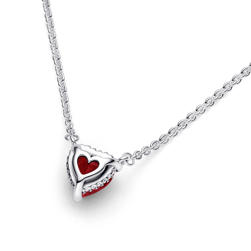 Collar collier con pendiente Halo de corazón reluciente